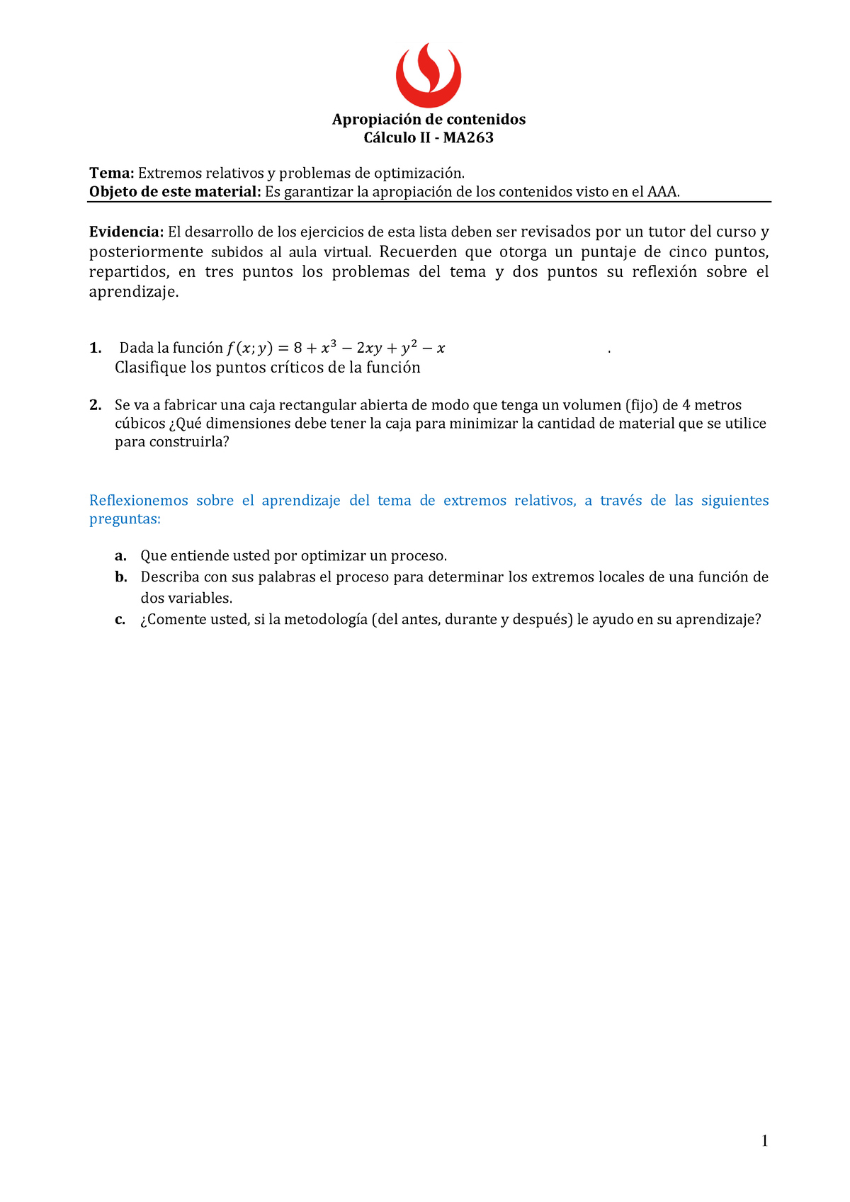 AAA3 - ..... - 1 ApropiaciÛn De Contenidos C·lculo II - MA Tema ...