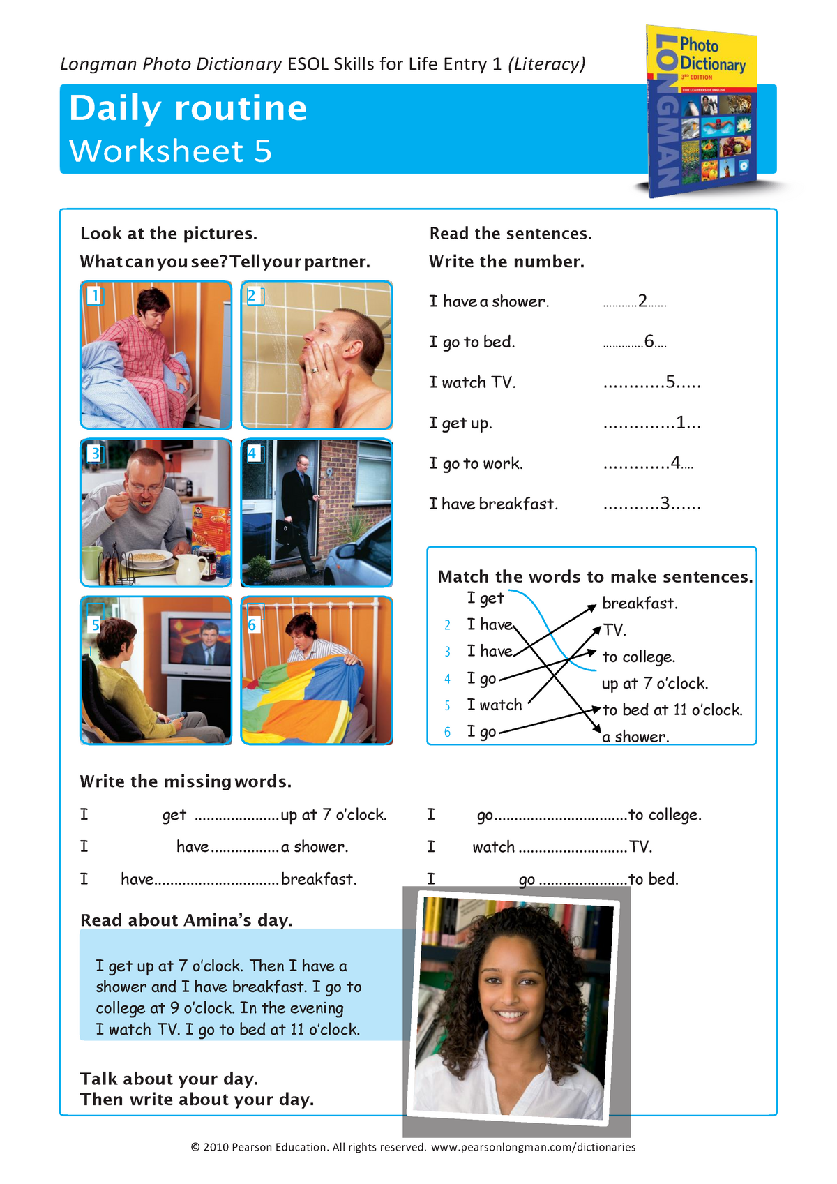 answers daily routine pictures and questions longman photo dictionary esol skills for life entry 1 studocu