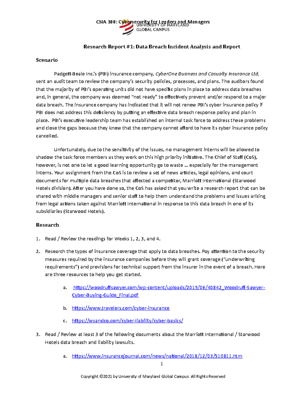 research report #1 data breach incident analysis and report