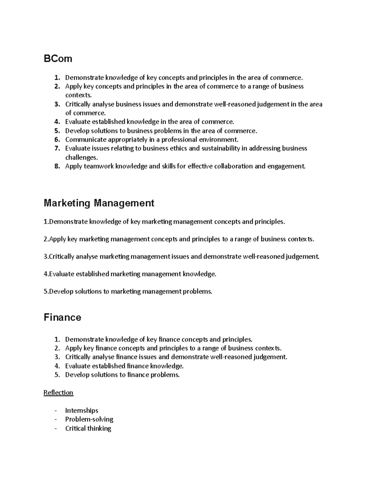 Lecture 1 - BCom Demonstrate knowledge of key concepts and principles ...