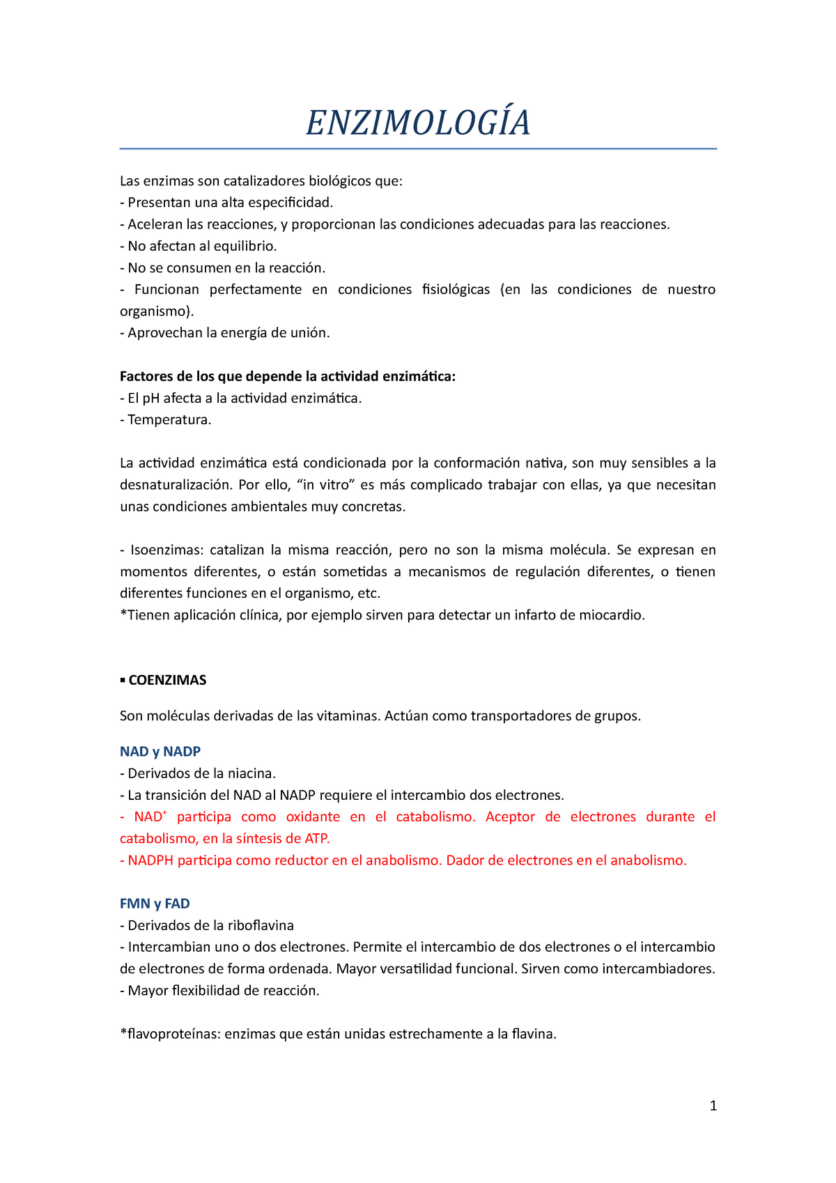 Enzimología Primero De Veterinaria Primer Semestre Eyf1 Bioquímica