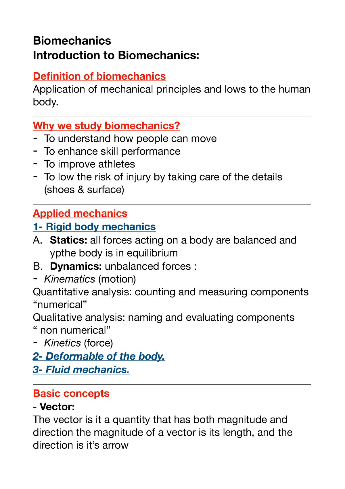 Intro To Biomechanics - Biomechanics Introduction To Biomechanics ...