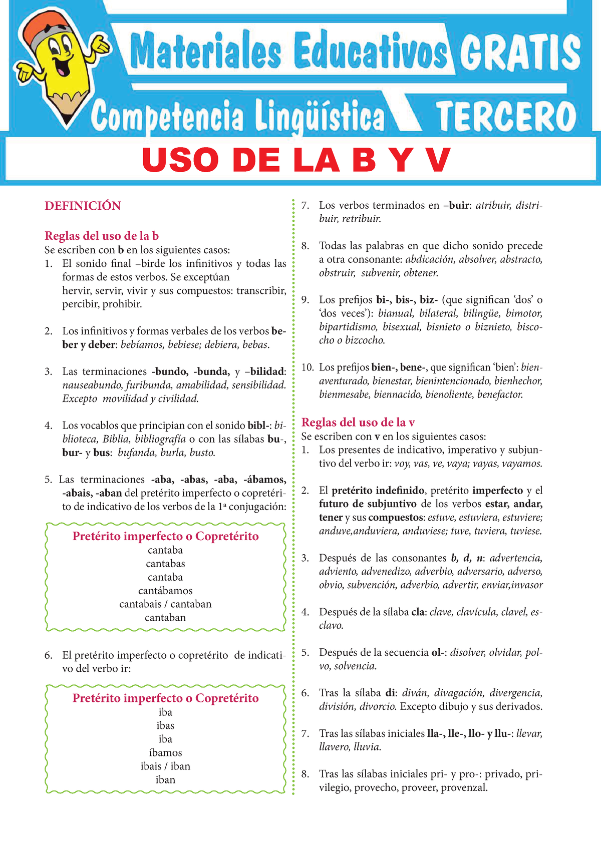 4-5 Lenguaje Uso-de-la-B-y-V - DEFINICIÓN Reglas Del Uso De La B Se ...