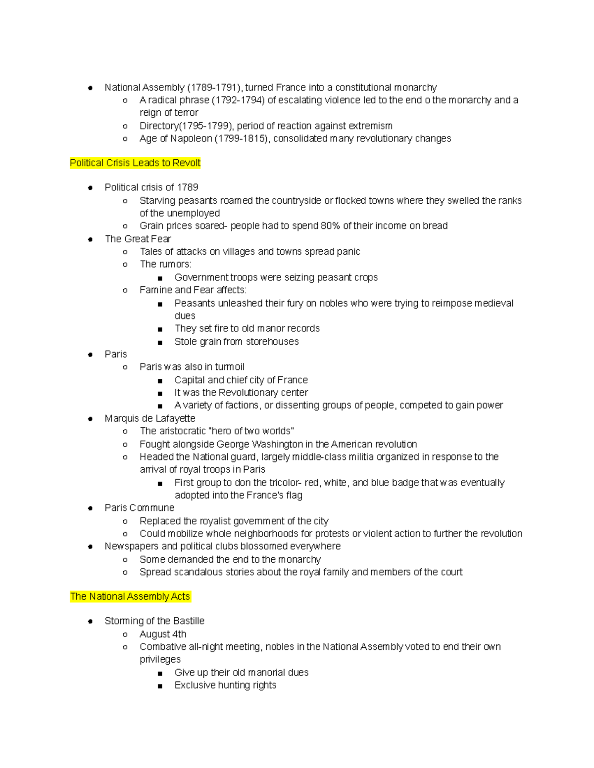 Hayden Aliotta - Chapter 18 Section 2 HW - National Assembly (1789-1791 ...