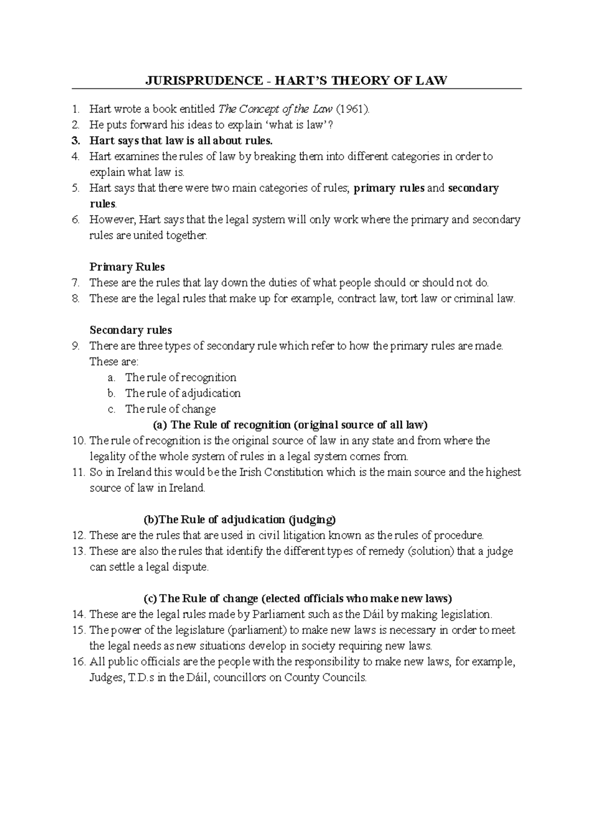 HART'S Theory OF LAW - JURISPRUDENCE - HART’S THEORY OF LAW Hart Wrote ...