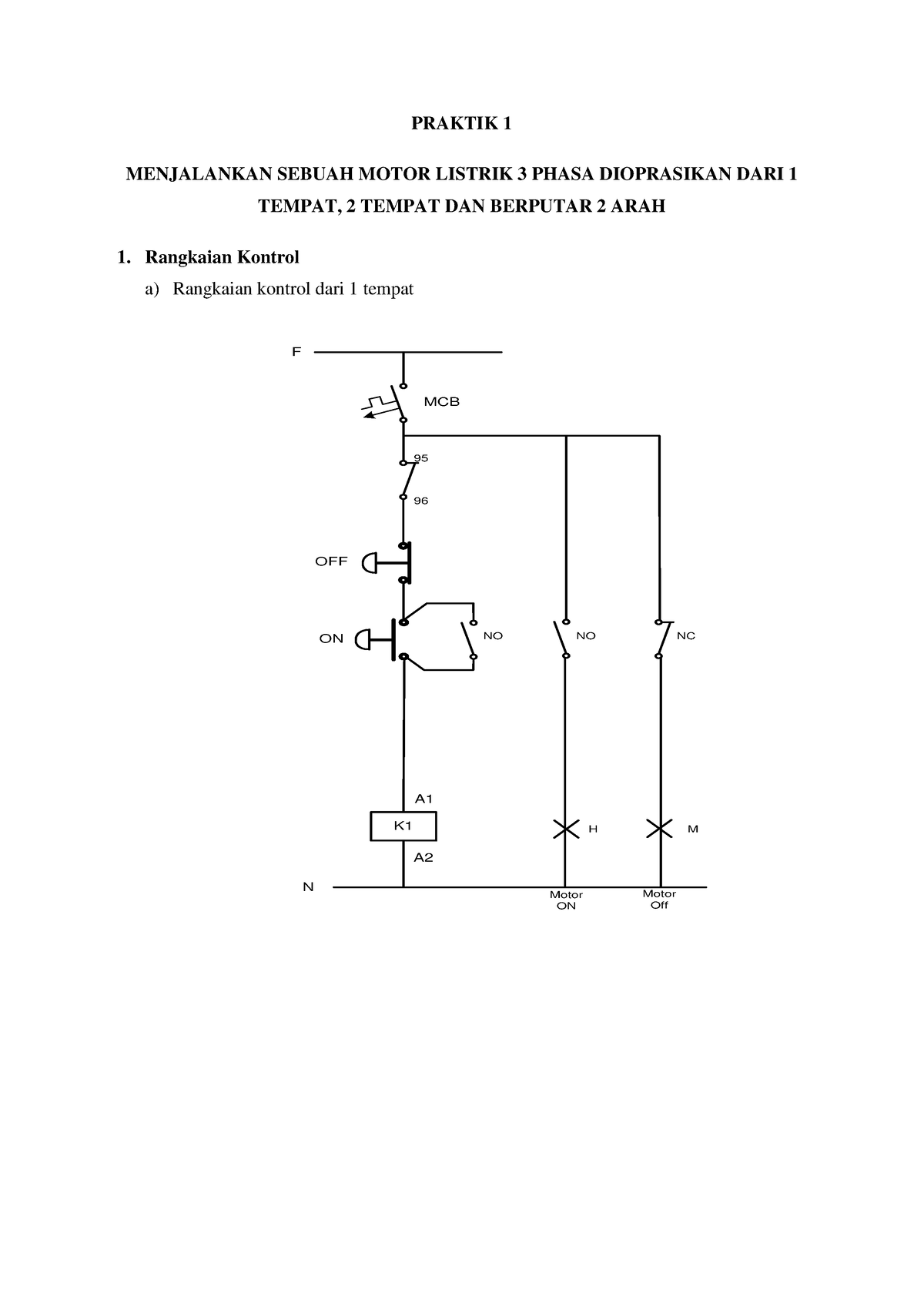 Rangkaian Motor Listrik 3 Fasa - PRAKTIK 1 MENJALANKAN SEBUAH MOTOR ...