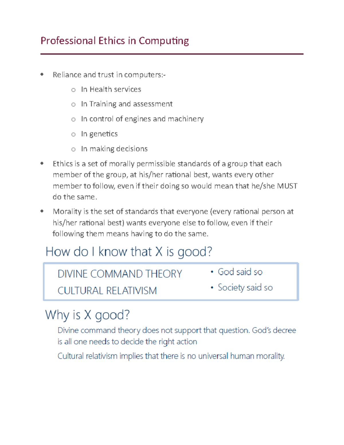 Professional Ethics in Computing - Professional Ethics in Computing ...