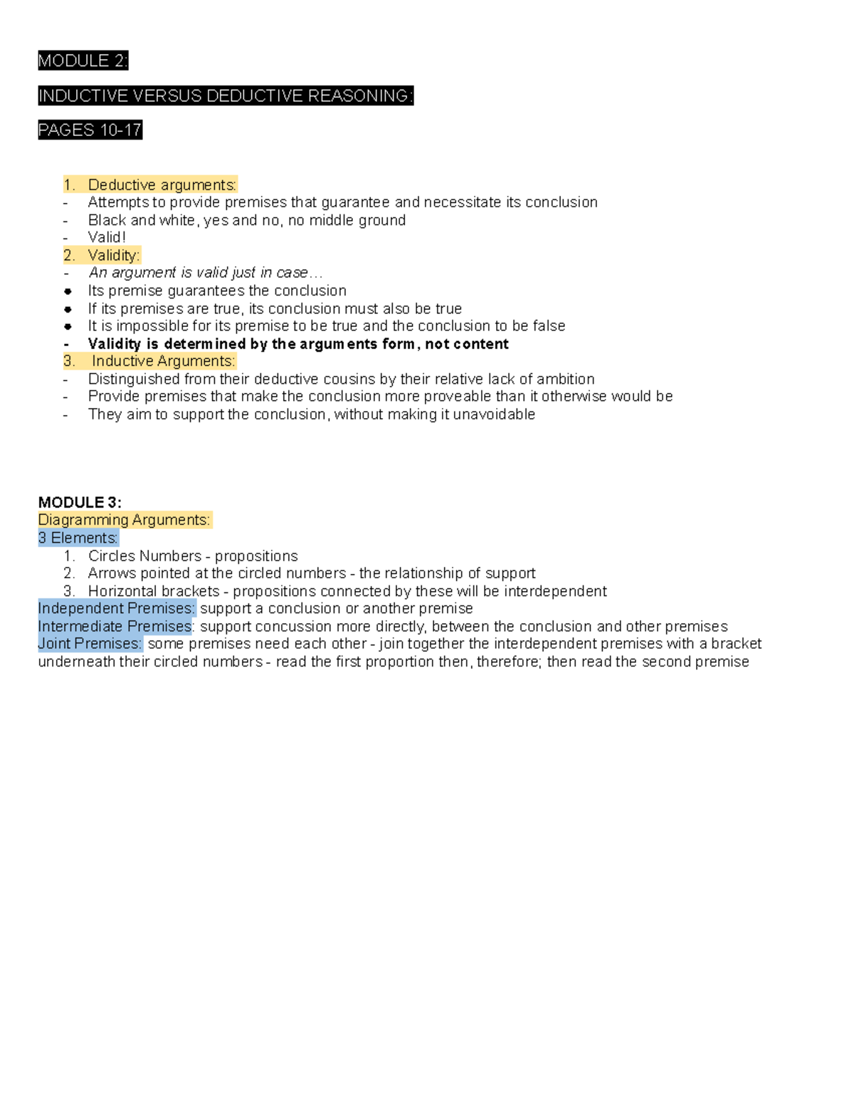 Logic and Critical Thinking - MODULE 2: INDUCTIVE VERSUS DEDUCTIVE ...