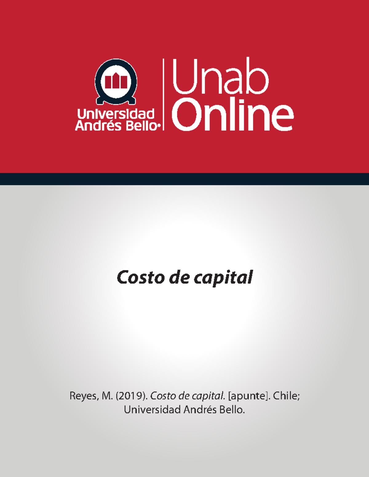 ICAD403 M3 S6 Apunte Costo de Capital - Costo de capital Reyes, M ...