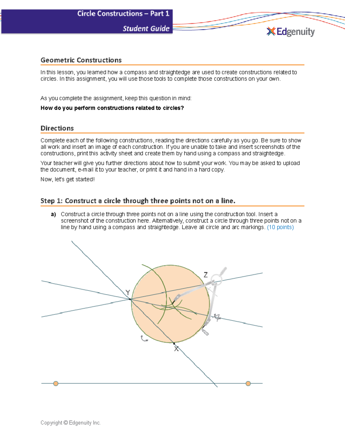 Circle Constructions - Student Guide - Part 1 - Geometric Constructions ...