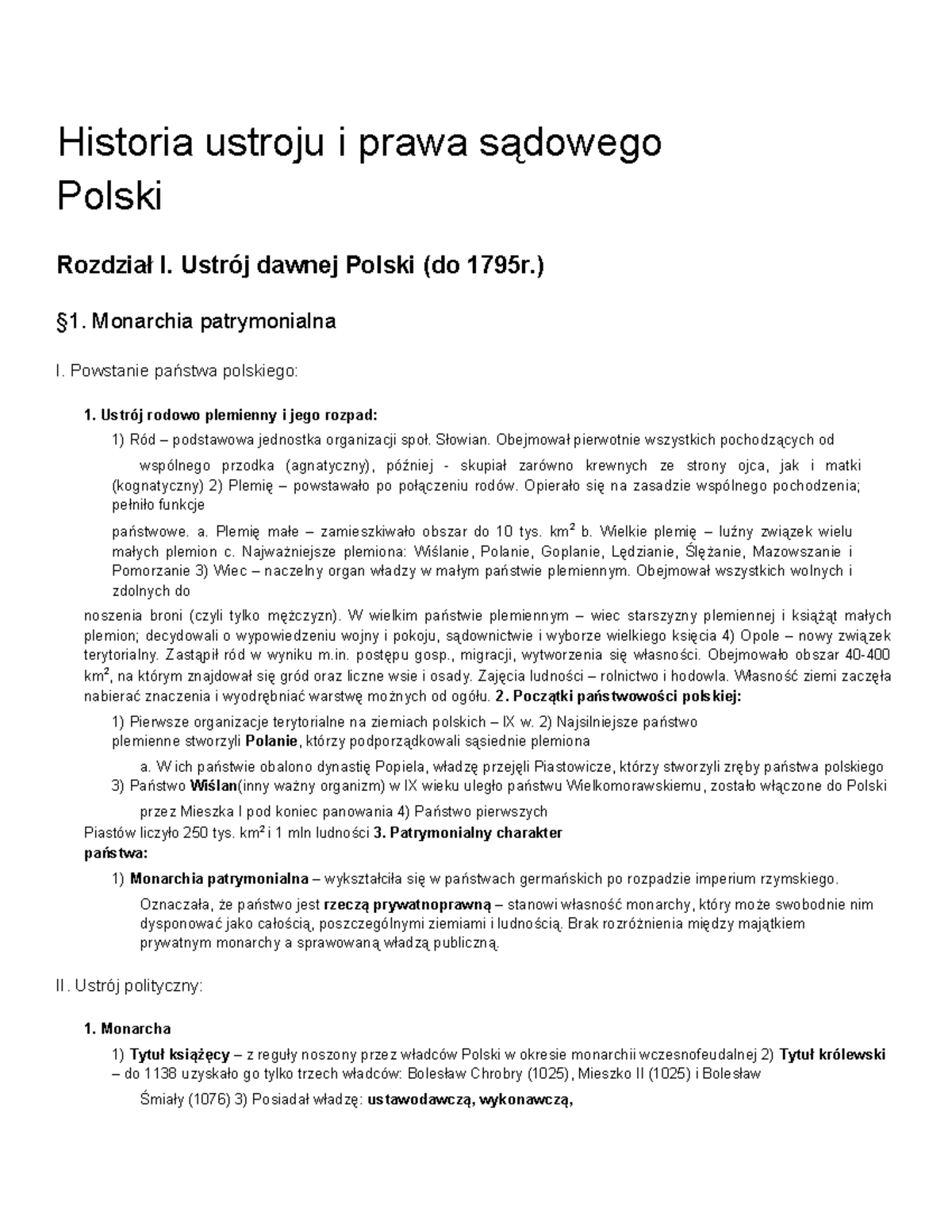 Historia ustroju Polski - Historia ustroju i prawa sądowego Polski