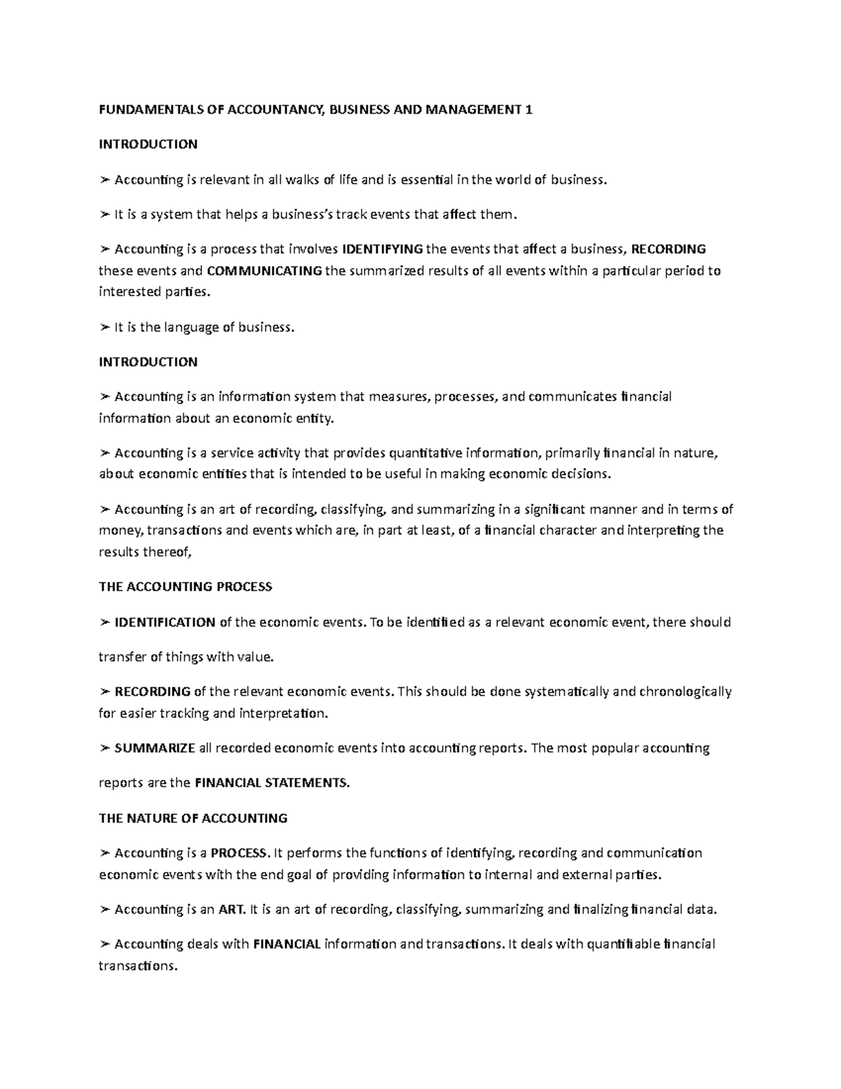 ABMS Notes - I hope you learn something! - FUNDAMENTALS OF ACCOUNTANCY ...