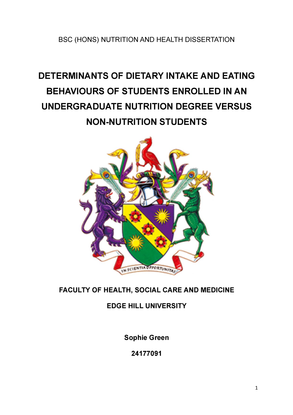 dissertation topics on nutrition