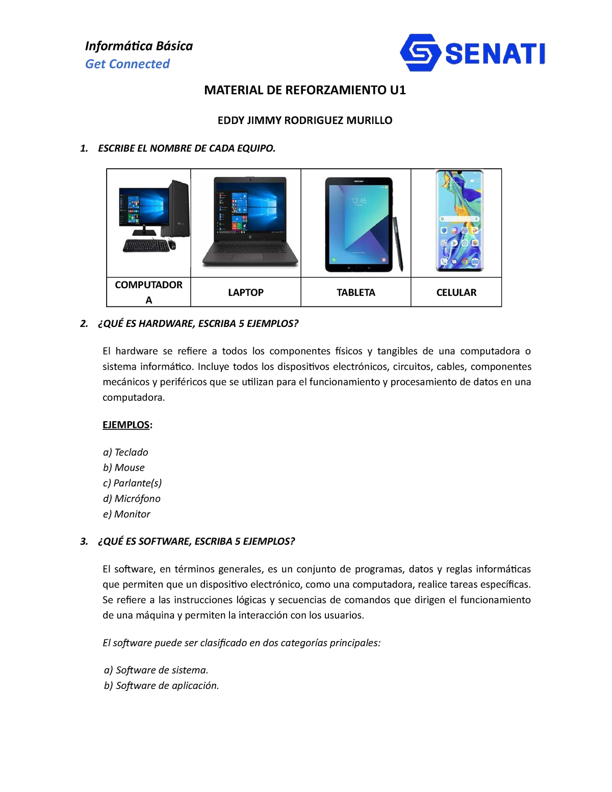 SINU-151 Unidad 01 Informática Básica - MATERIAL DE REFORZAMIENTO U ...