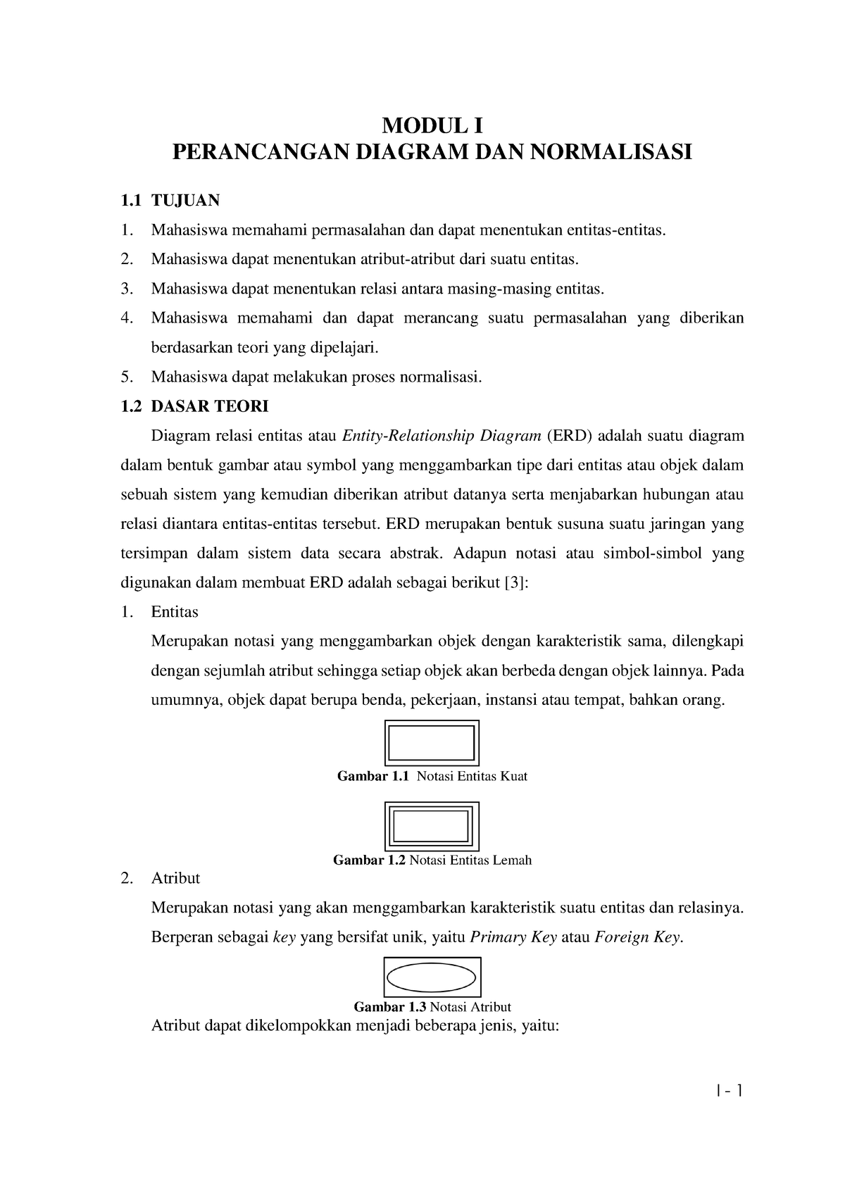 11. Modul 2 Practice - MODUL I PERANCANGAN DIAGRAM DAN NORMALISASI 1 ...