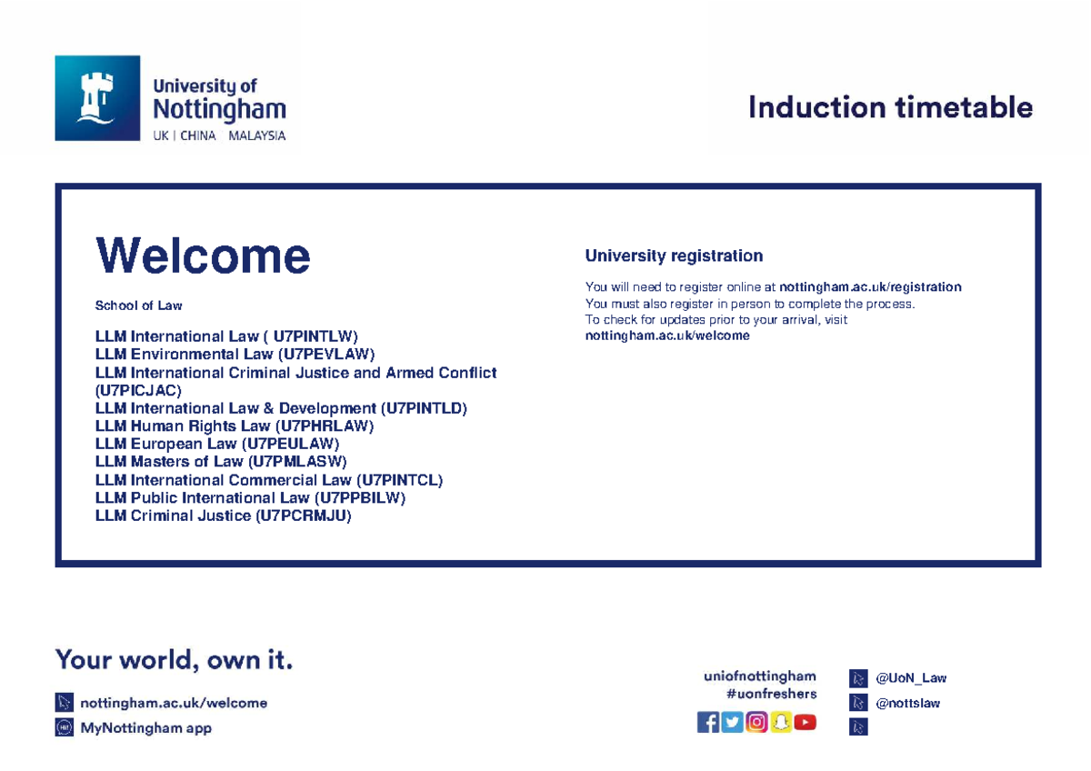 Law-llm-timetable - LLM induction timetable - @UoN_Law Welcome School ...