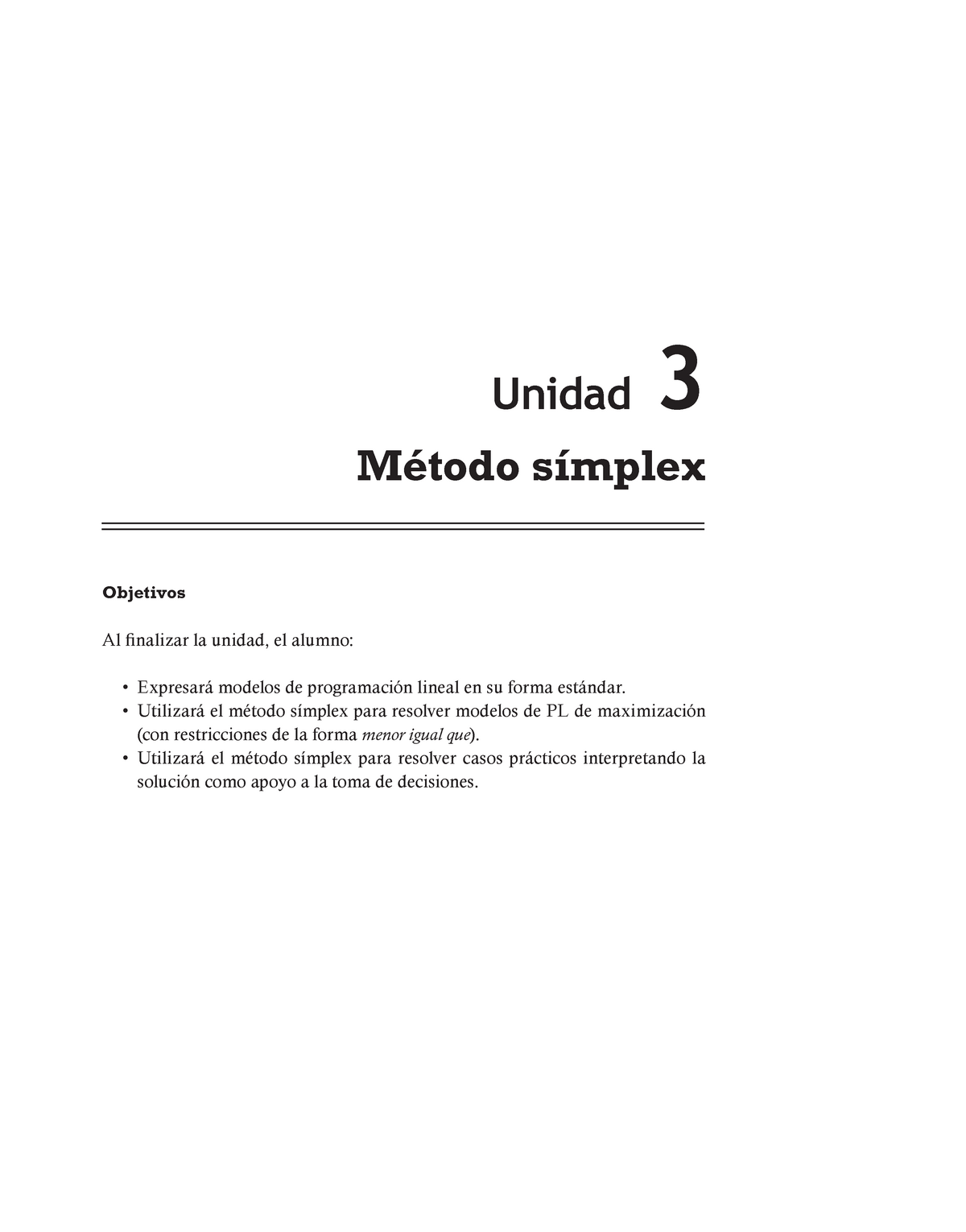 Matematica para los Negocios, unidad 3 programacion lineal, optimizacion -  Unidad 3 Método símplex - Studocu