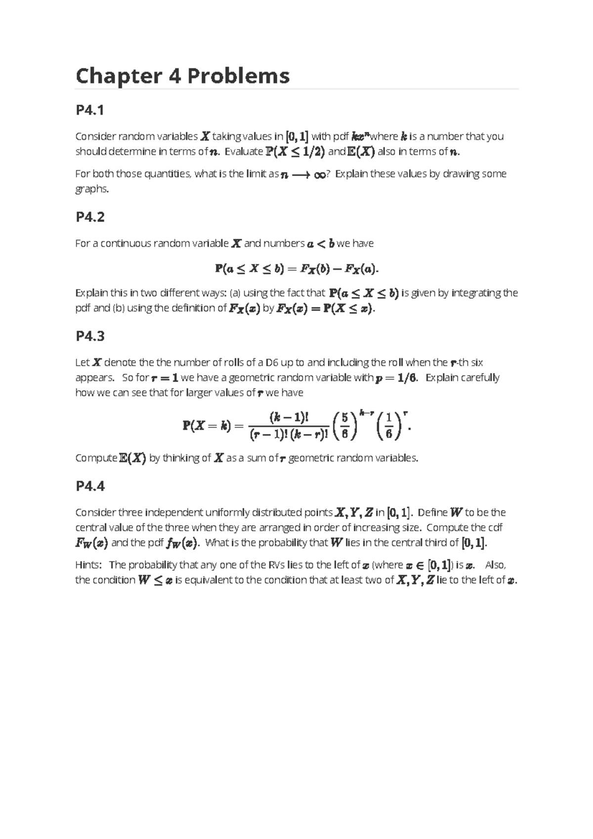 Week 4 Problem sheet - MATH08066 - Edin - Studocu
