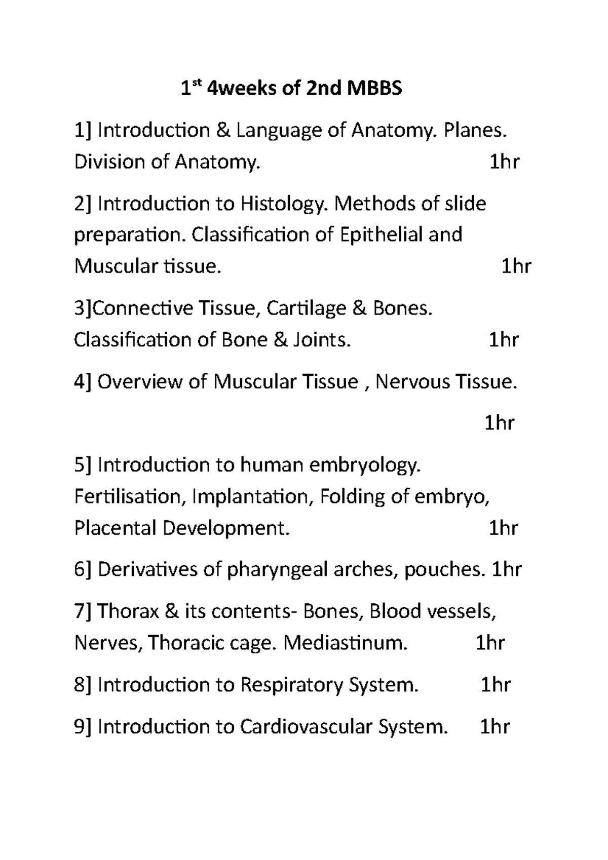 1st 4weeks 2nd MBBS - Introduction To Human Anatomy - 1 St 4weeks Of ...