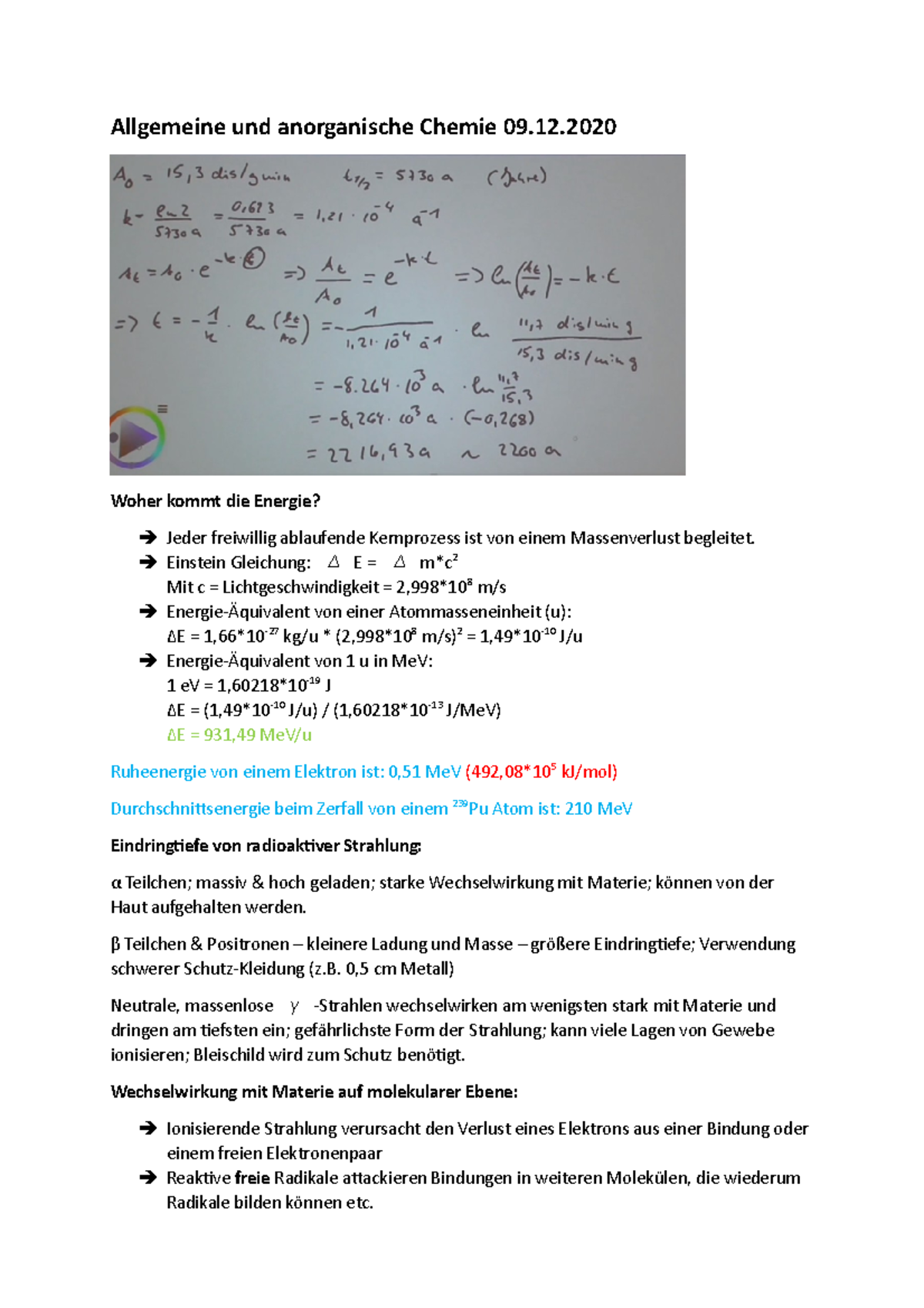 Allgemeine und anorganische Chemie 09 - Woher kommt die Energie? Jeder