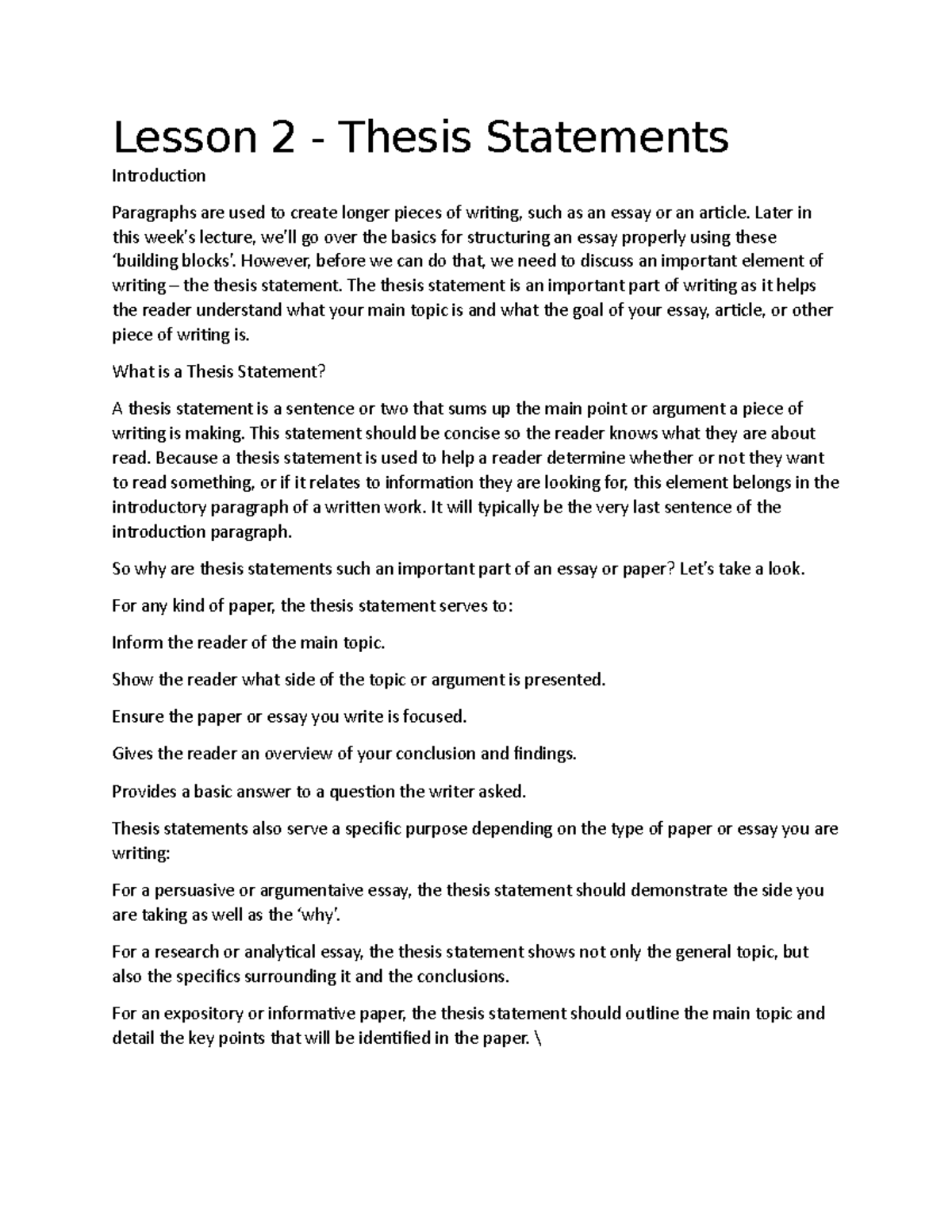 thesis statement about school discipline