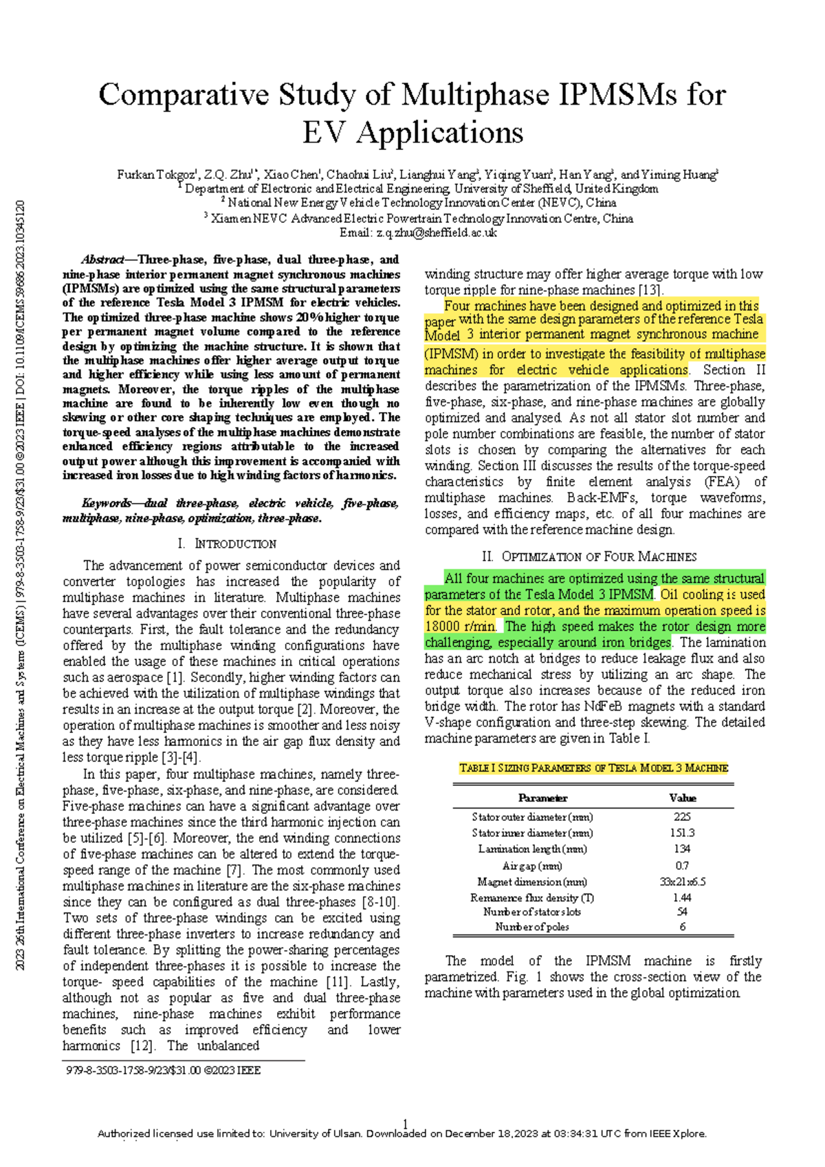 Comparative Study of Multiphase Ipmsms for EV Applications - Authorized ...