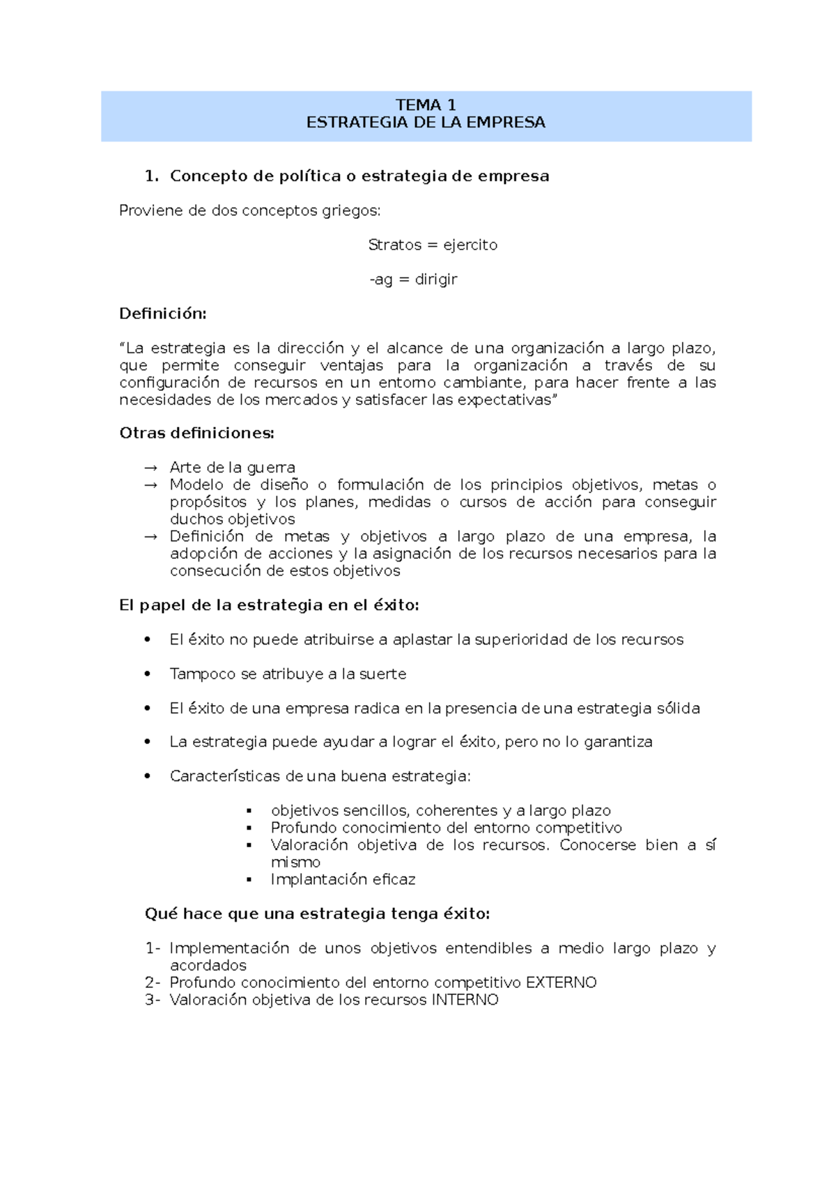 Apuntes estrategia de la empresa tema 1, 2 y 3 - Estrategia de Empresa ...