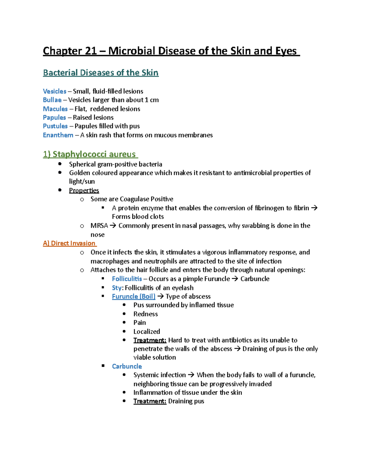 Chapter 21 - Diseases Of The Skin And Eye - Chapter 21 – Microbial ...