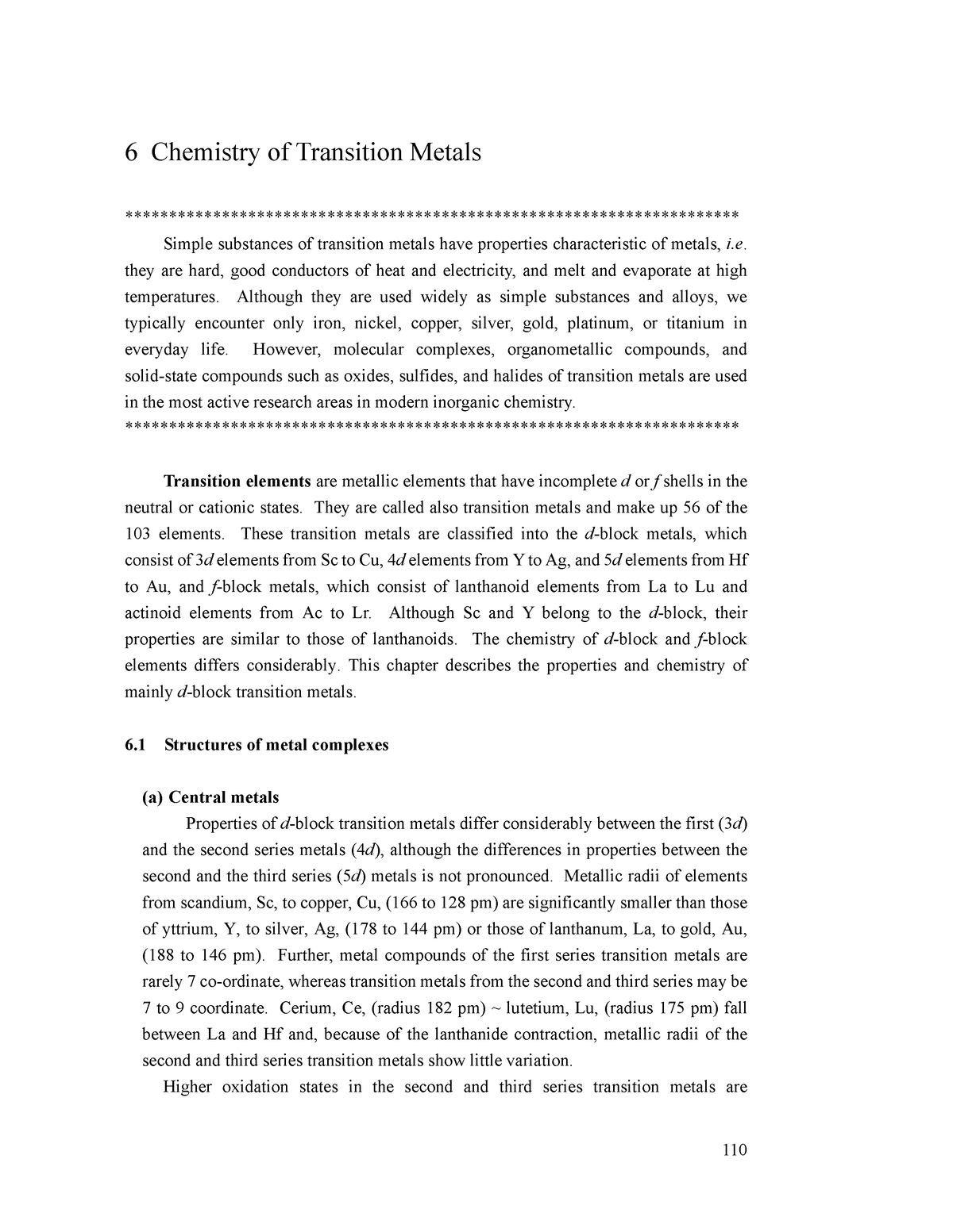 research paper transition metal