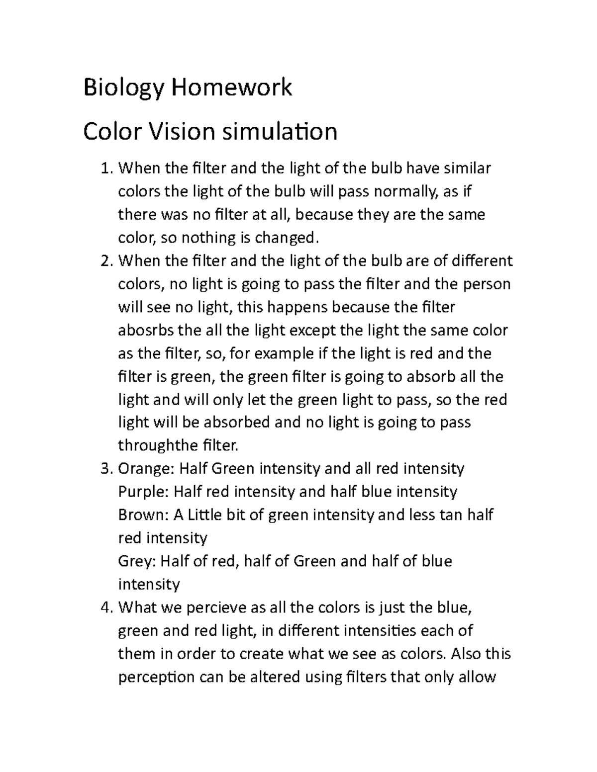 Biology Homework Colors - Biology Homework Color Vision simulation When ...