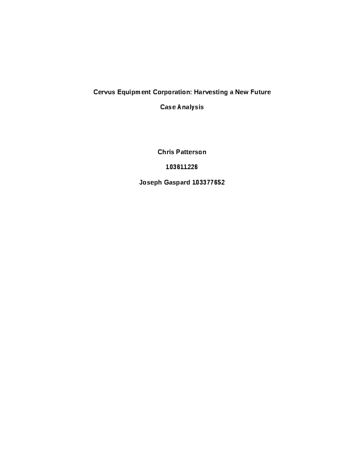 Cervuscase - Cervus case - Cervus Equipment Corporation: Harvesting a ...