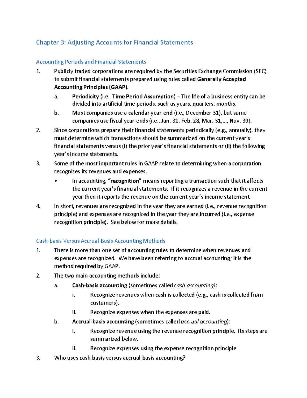 Chapter 3 Page 1 - Chapter 3: Adjusting Accounts For Financial ...