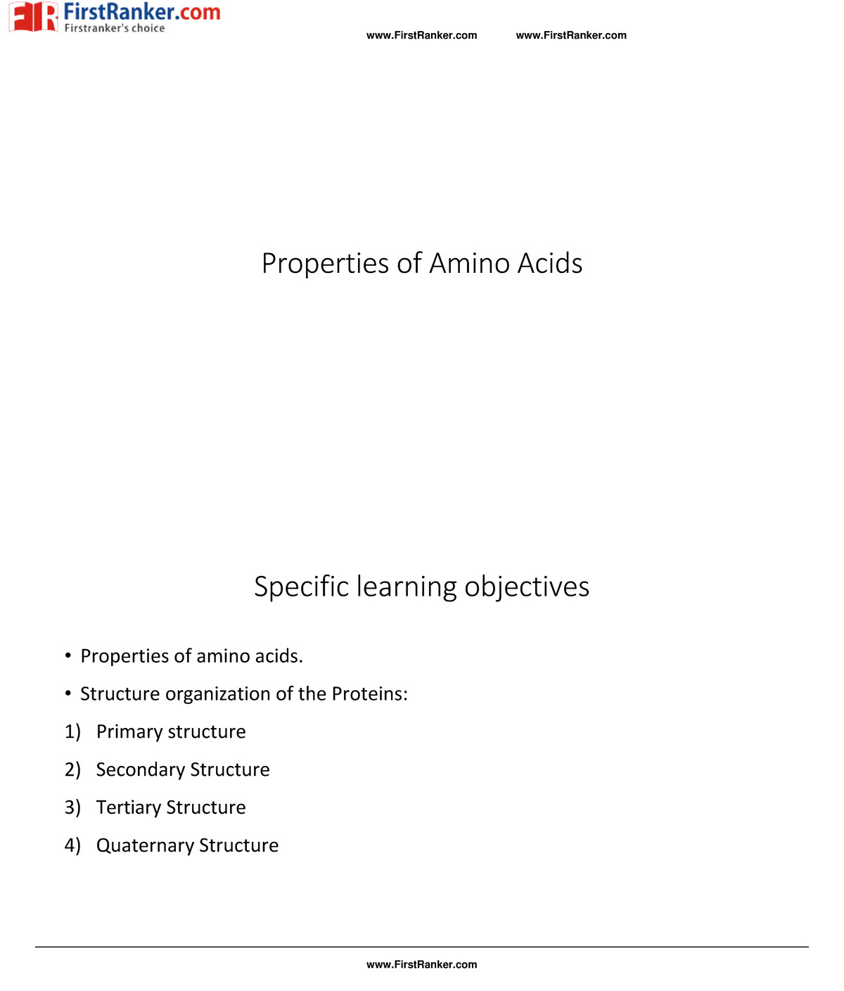 MBBS Biochemistry Topic WISE Notes Properties OF Amino Acids