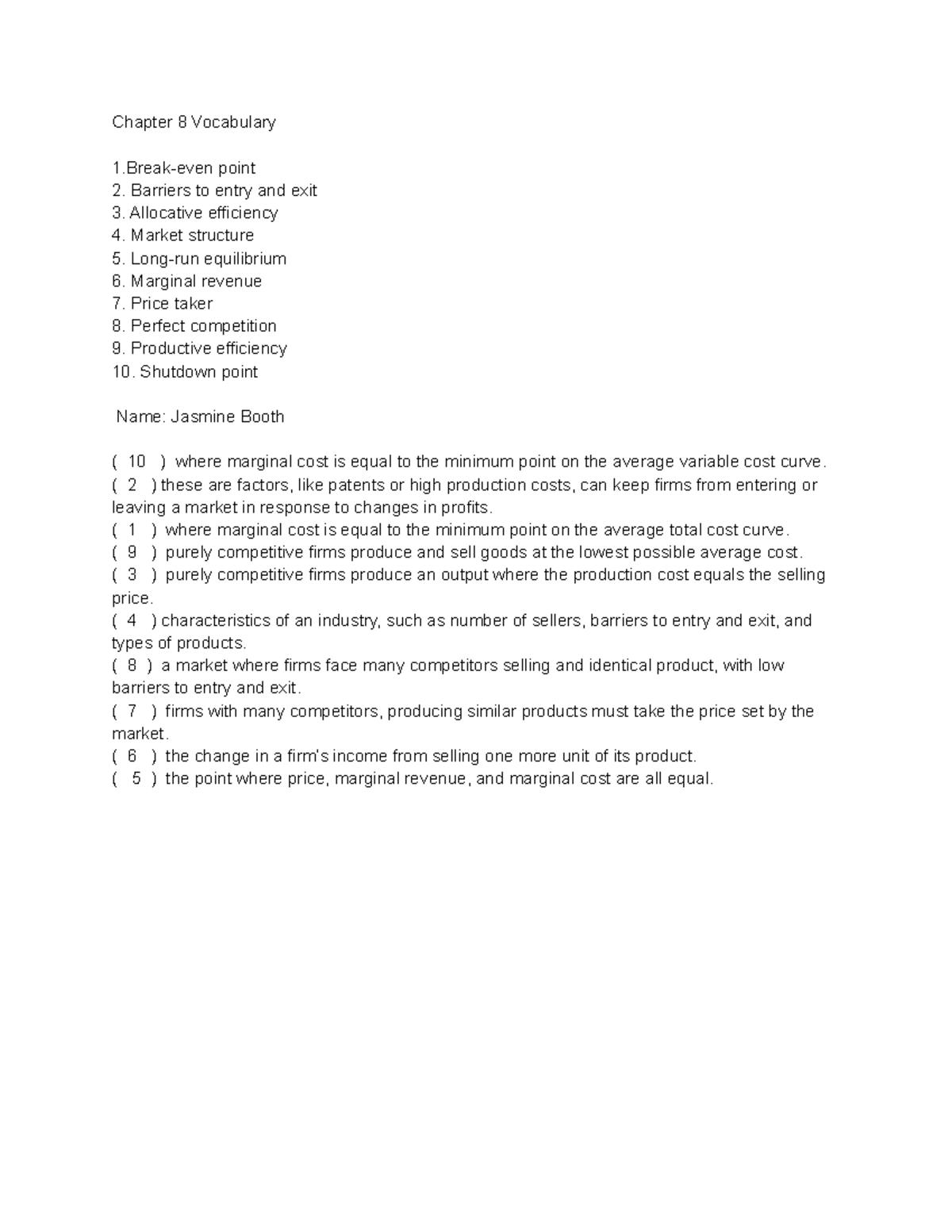 Chapter 8 Vocab - Good review - Chapter 8 Vocabulary 1-even point 2 ...
