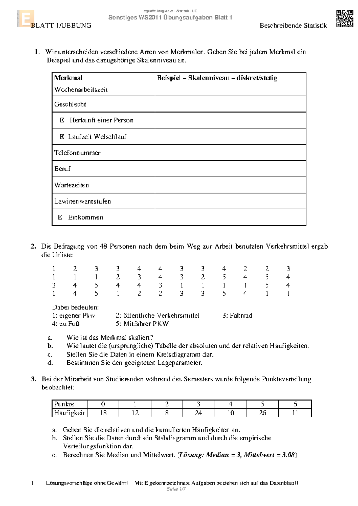 Egiraffe Statistik UE - geloeschte Person - Sonstiges - 2011 WS ...