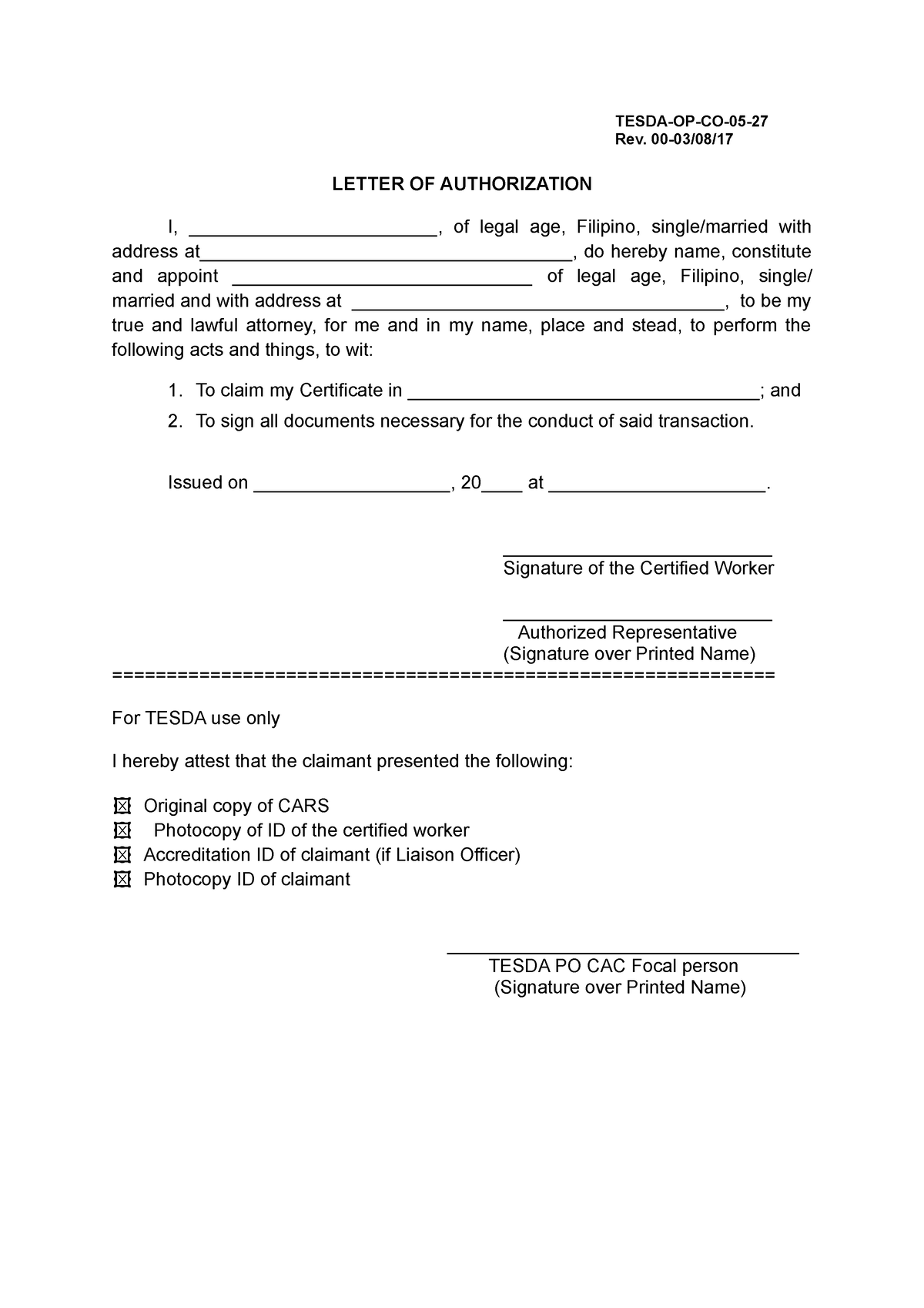 Tesda Form Pdf Tesda Op Co F02pa Letter Of Applicatio - vrogue.co