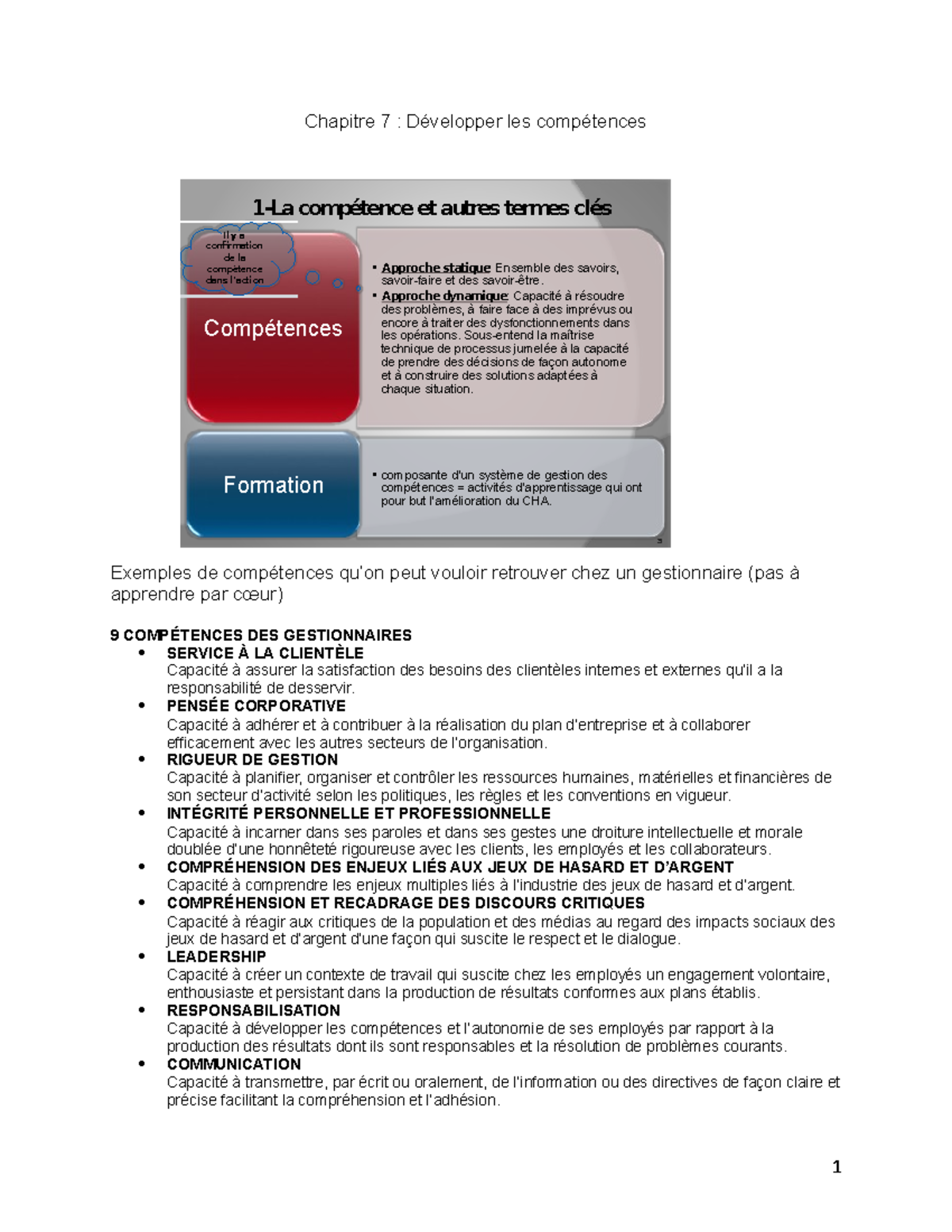 Note GRH 7 - Notes De Cours 7 - Chapitre 7 : Développer Les Compétences ...