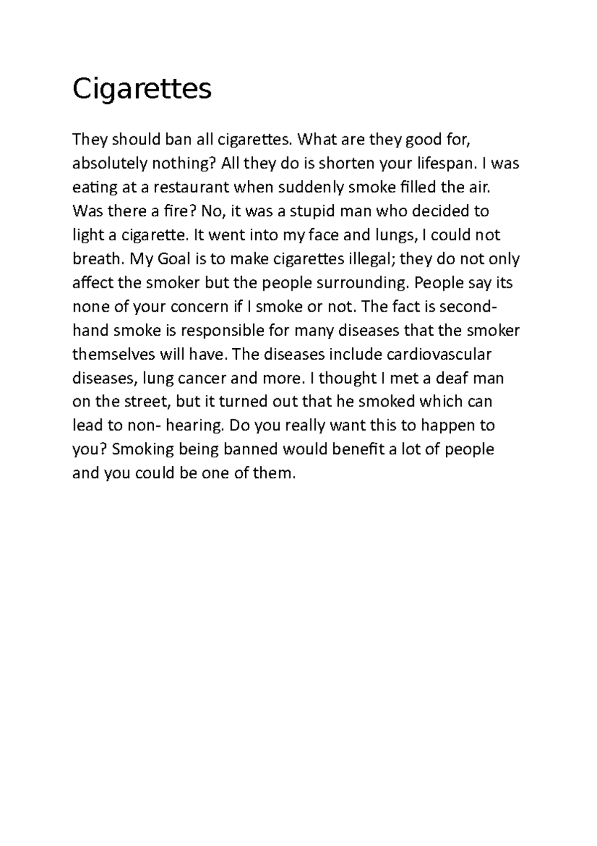 should e cigarettes be banned essay