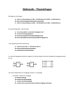 Klausur 2015, Fragen Und Antworten - Grundlagen Der Elektronik ...