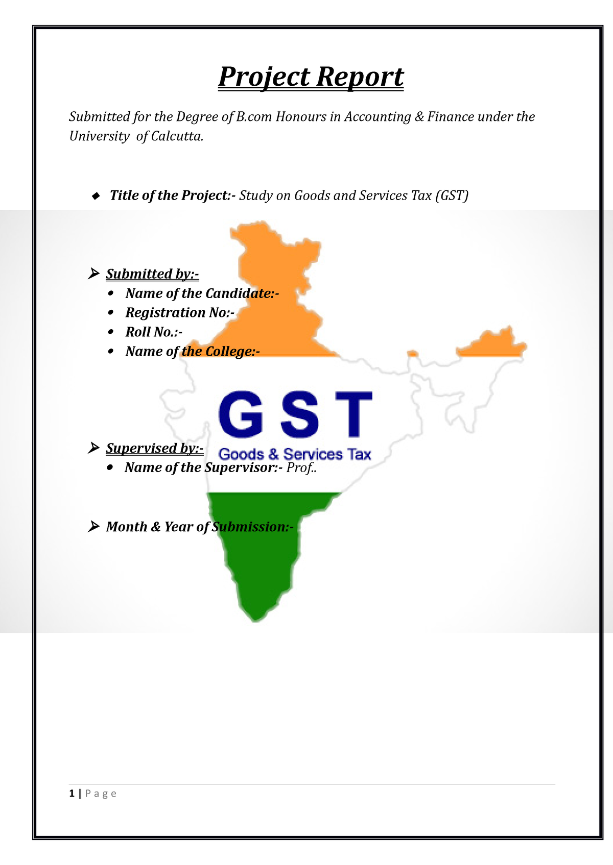 research project on gst