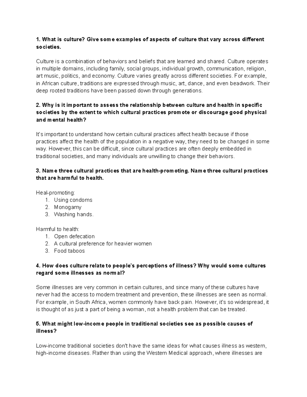Chapter 7 Questions What Is Culture Give Some Examples Of Aspects Of