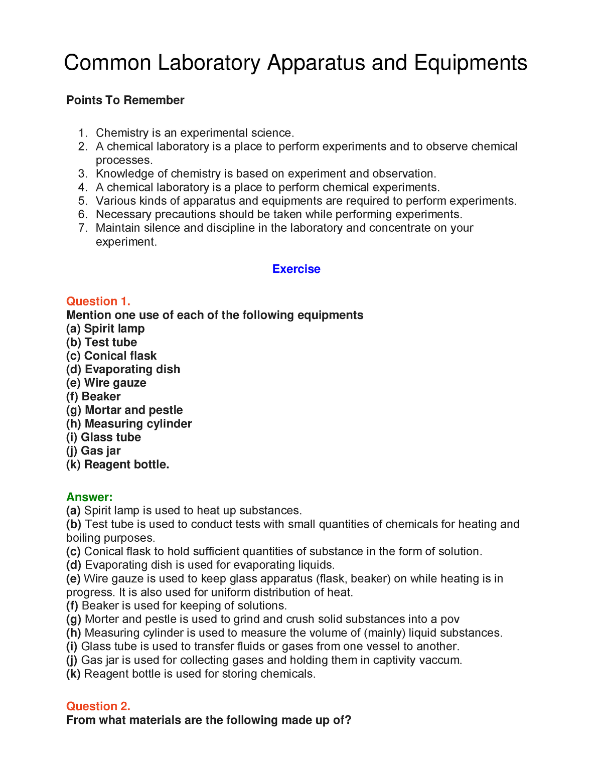 Chapter 2 Common Laboratory Apparatus and Equipments ...