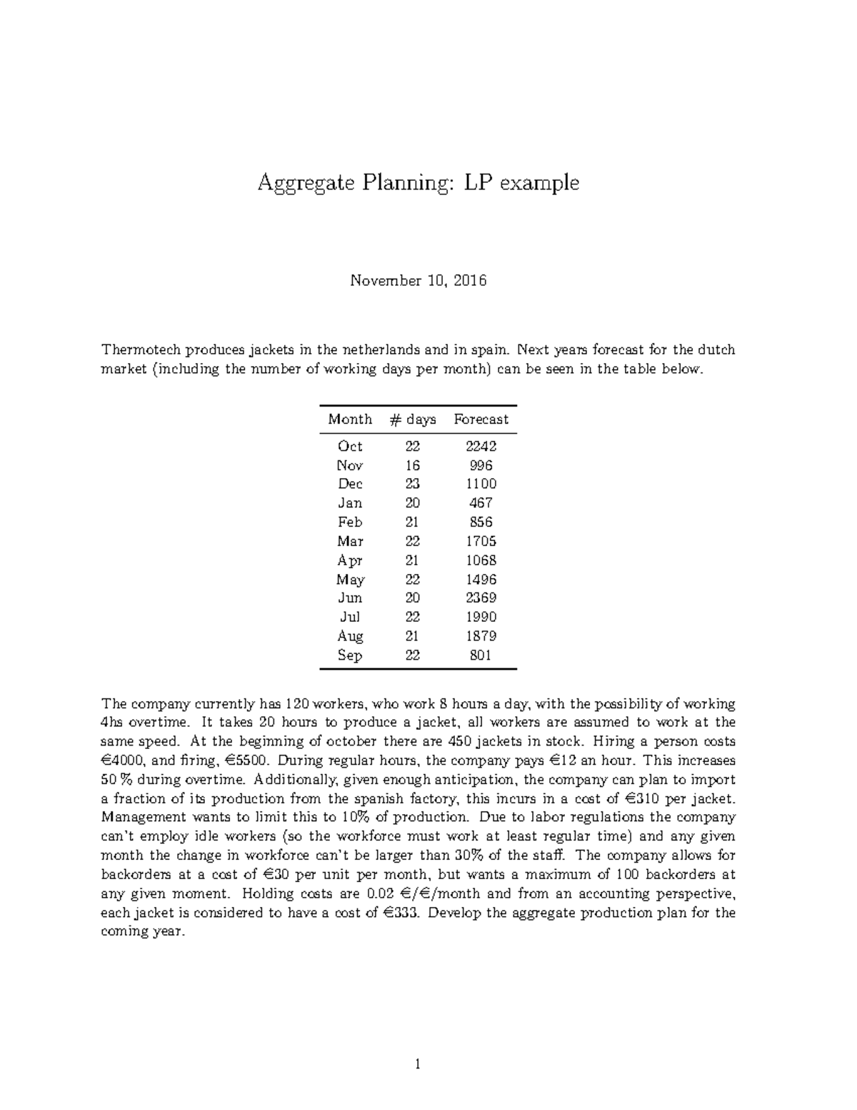 LP Example SPC 2015 - Aggregate Planning: LP example November 10, 2016 ...