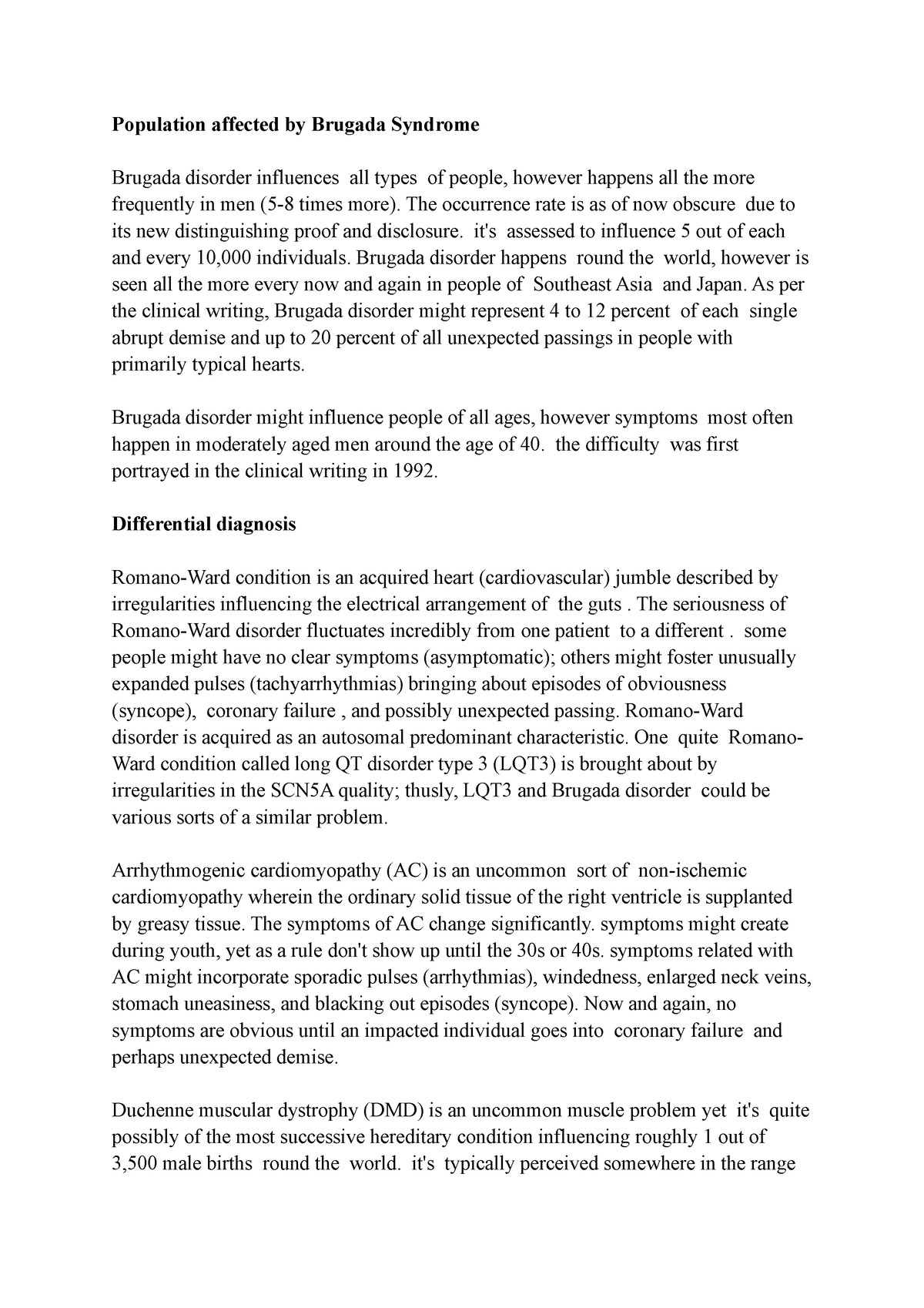 Diagnosis and treatment of Brugada Syndrome - Population affected by ...