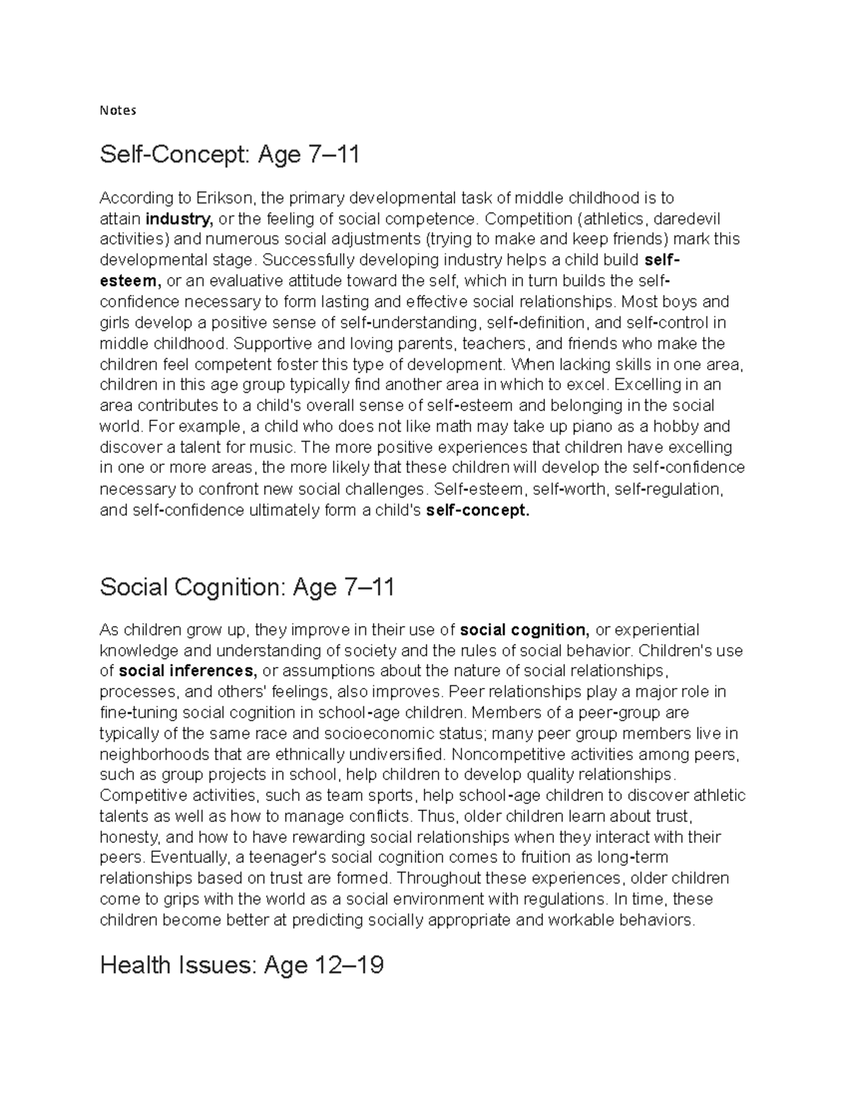 document-105-development-notes-self-concept-age-7-according-to