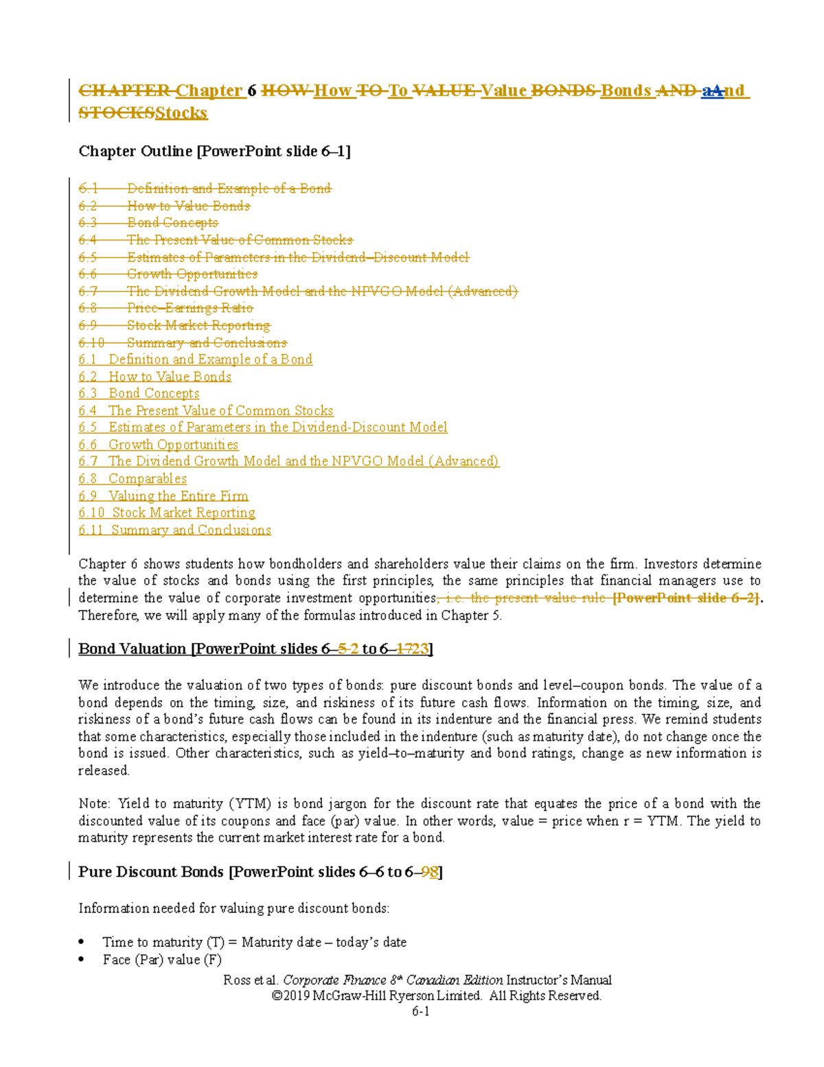 Ross CF 8ce IM Ch06 - Lectures notes- financial controllership ...