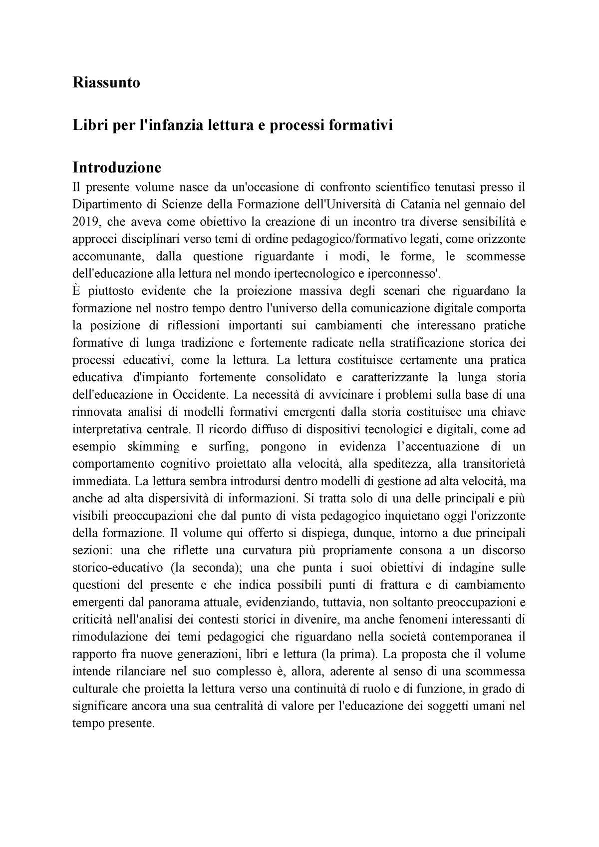 Capitoli 1-4-6-7-11 Libri per l'infanzia - Riassunto Libri per l'infanzia  lettura e processi - Studocu