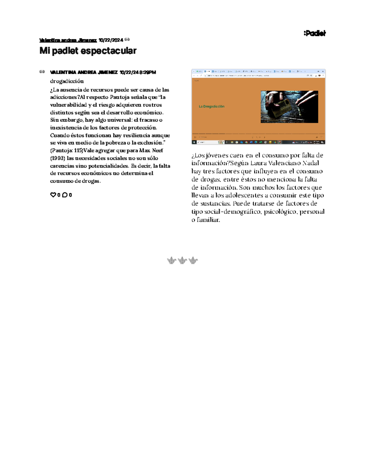 Padlet - tarea formativa - Valentina andrea Jimenez 10/22/ Mi padlet ...