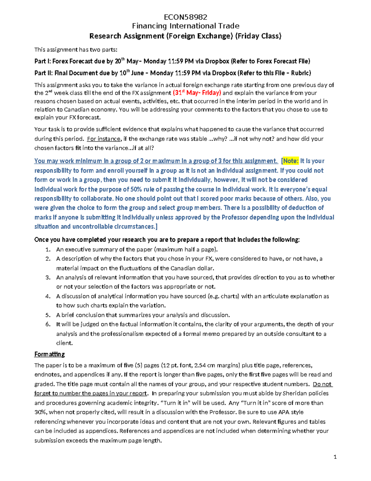 FIT-FX Assignment Description & Rubric - Friday - ECON Financing ...