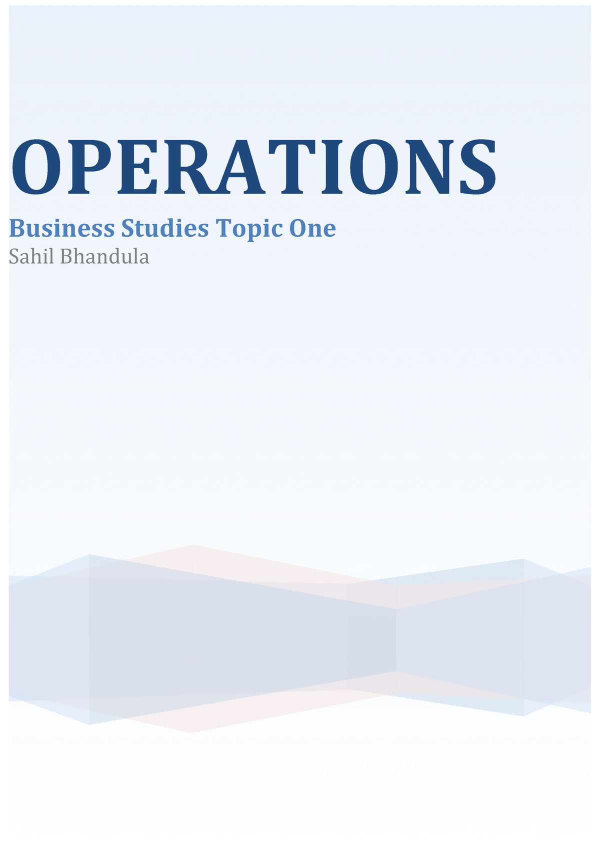 business studies operations essay questions